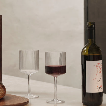 Ripple Red Wine Glasses - Set of 2 (Clear) by Ferm Living