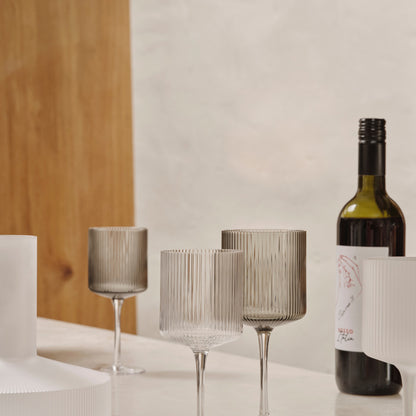 Ripple Red Wine Glasses - Set of 2 (Clear) by Ferm Living