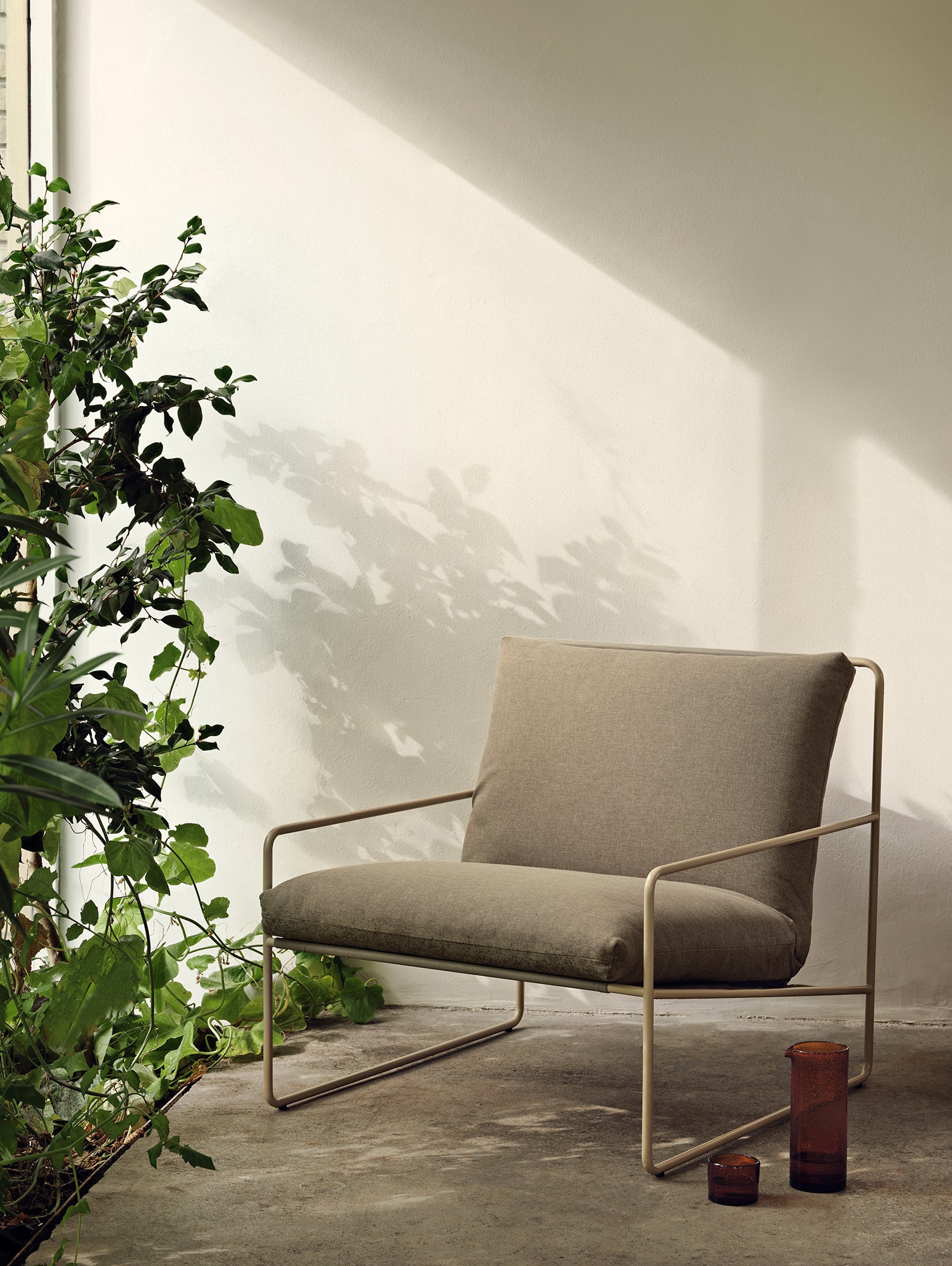 Desert 1-Seater Sofa by Ferm Living - Cashmere Frame / Dark Sand