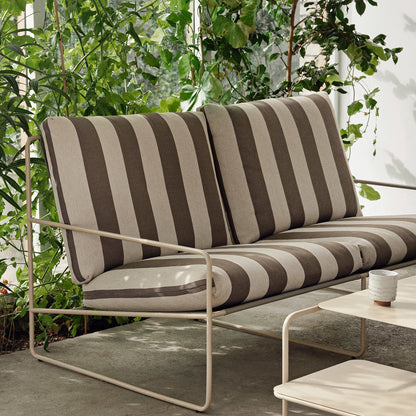 Desert 2-Seater Sofa by Ferm Living - Cashmere Frame / Chocolate Stripe