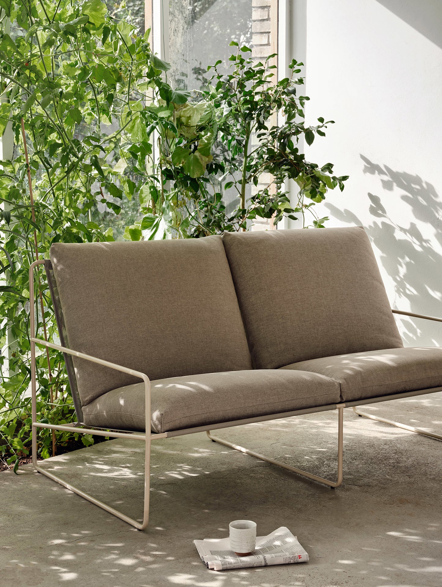 Desert 2-Seater Sofa by Ferm Living - Cashmere Frame / Dark Sand