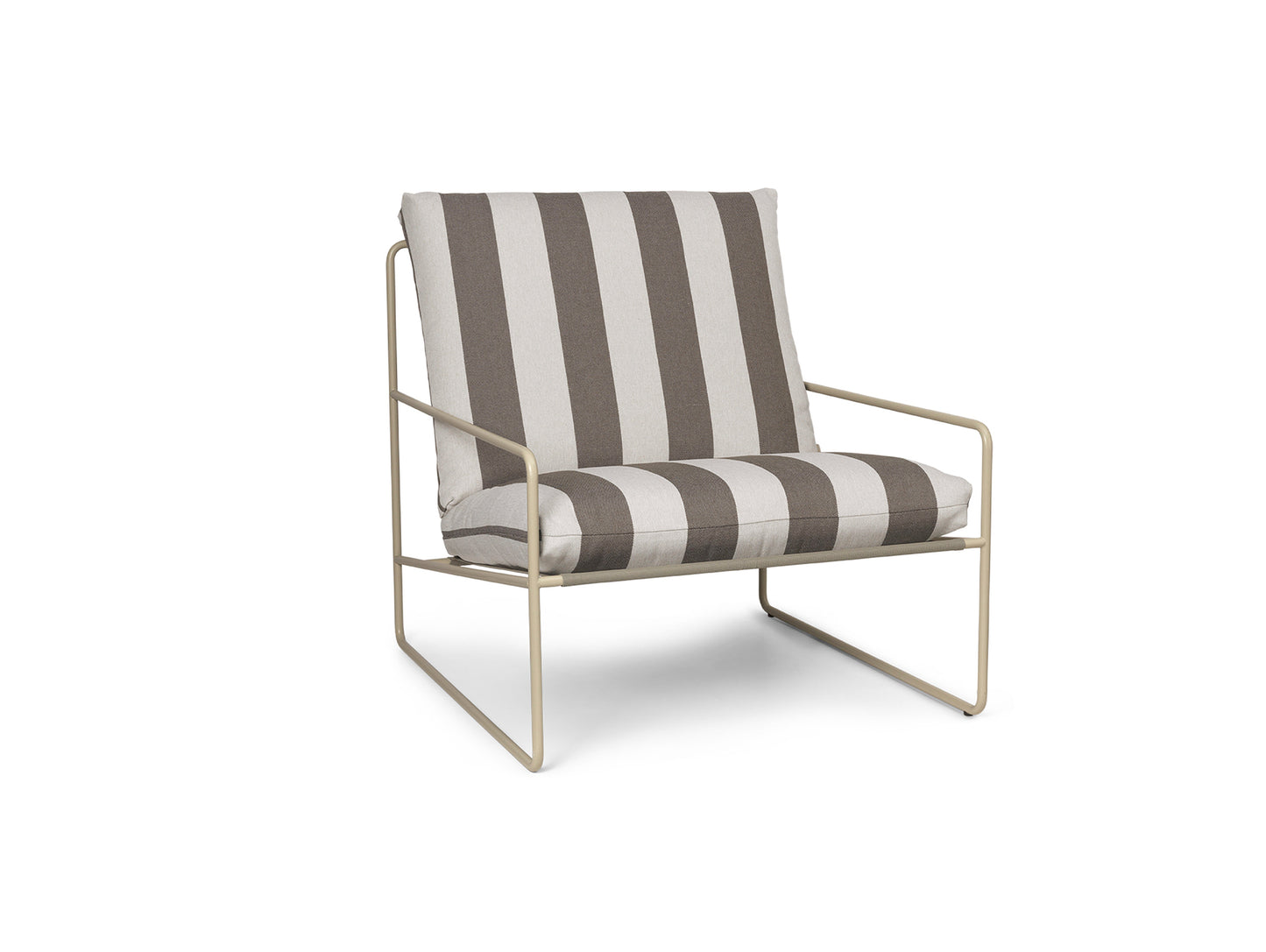 Desert 1-Seater Sofa by Ferm Living - Cashmere Frame / Chocolate Stripe