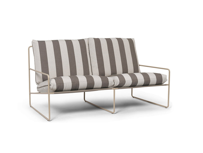 Desert 2-Seater Sofa by Ferm Living - Cashmere Frame / Chocolate Stripe