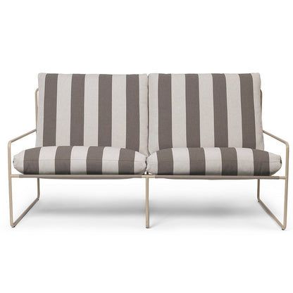 Desert 2-Seater Sofa by Ferm Living - Cashmere Frame / Chocolate Stripe