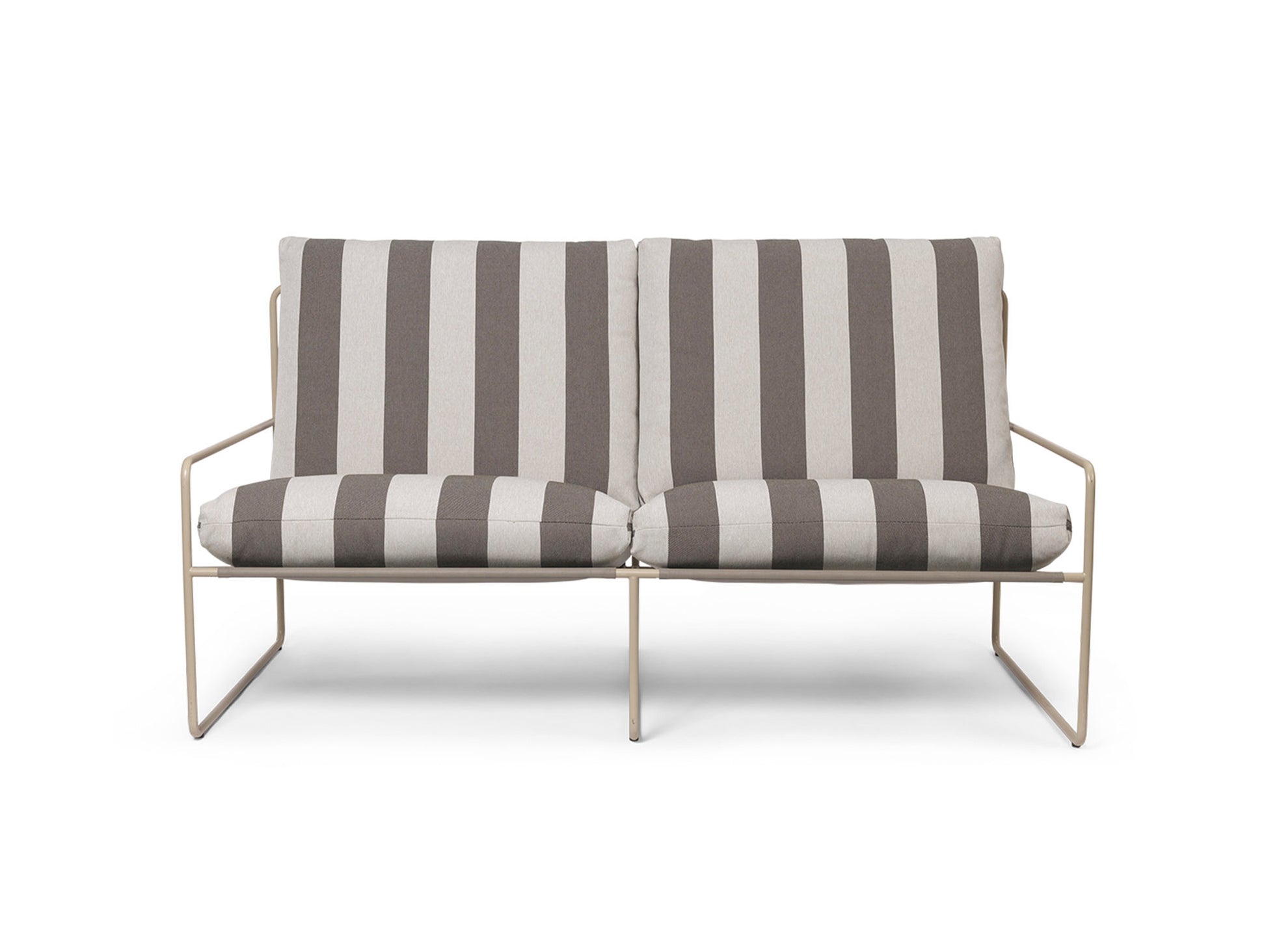 Desert 2-Seater Sofa by Ferm Living - Cashmere Frame / Chocolate Stripe