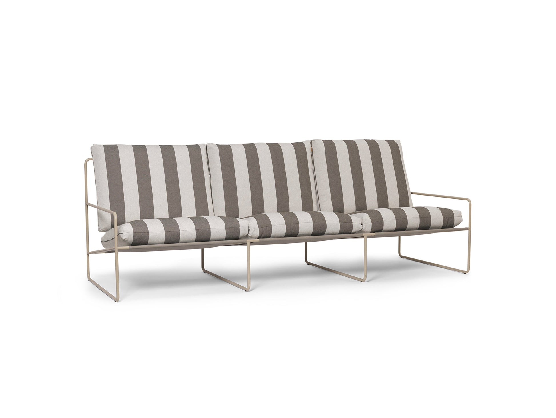 Desert 3-Seater Sofa by Ferm Living - Cashmere Frame / Chocolate Stripe