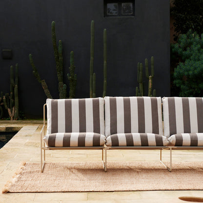 Desert 3-Seater Sofa by Ferm Living - Cashmere Frame / Chocolate Stripe