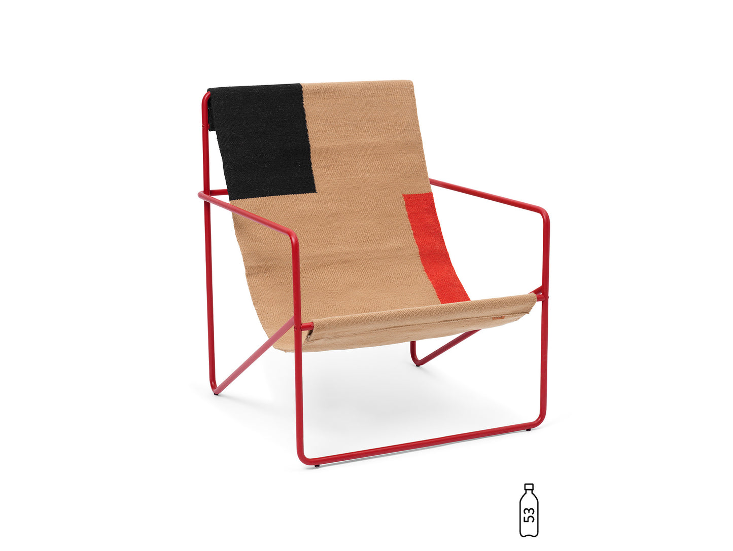 Desert Chair by Ferm Living - Block / Poppy Red Frame