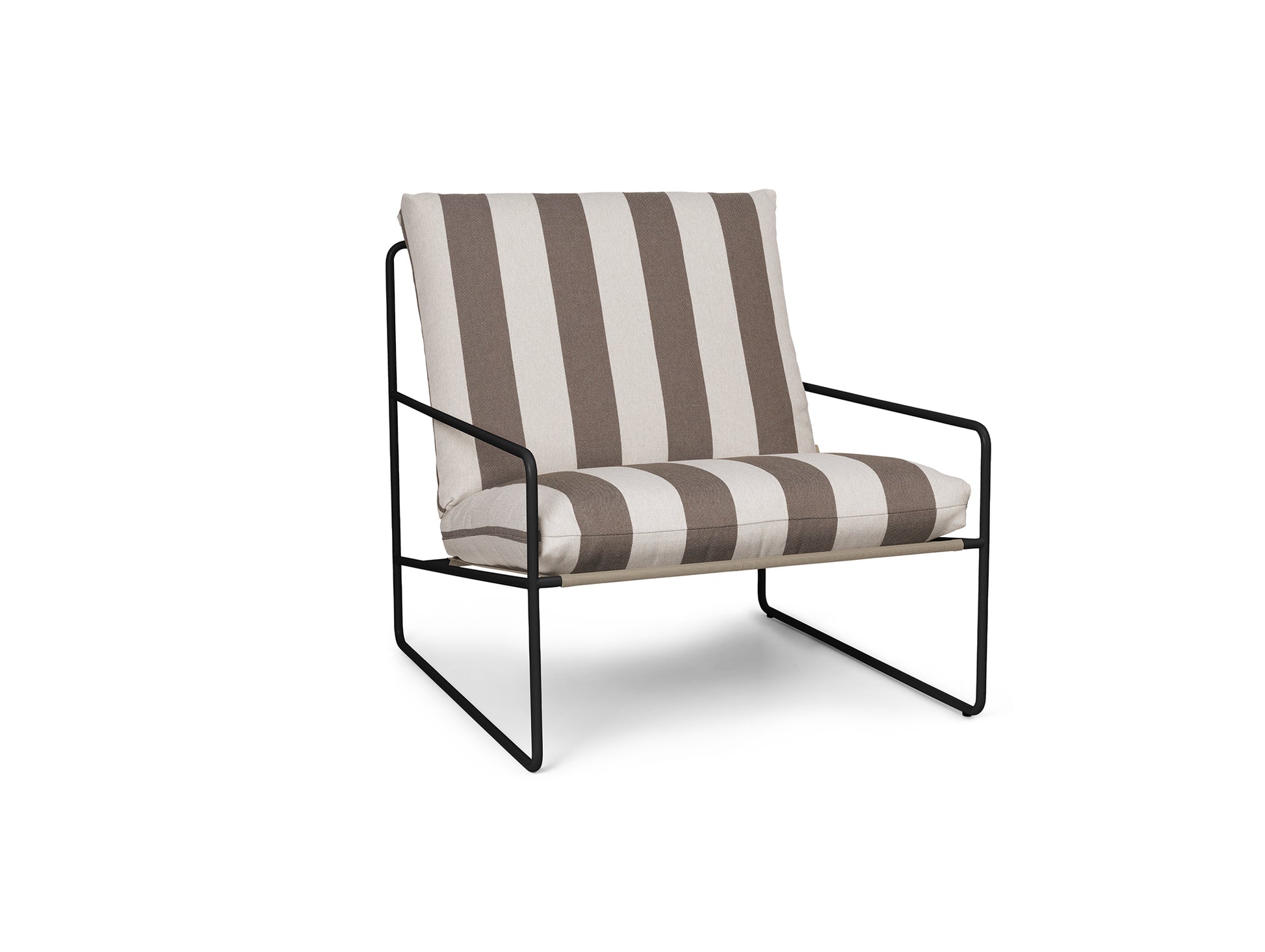 Desert 1-Seater Sofa by Ferm Living - Black Frame / Chocolate Stripe