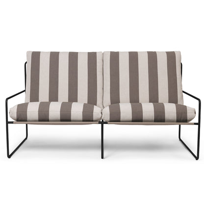 Desert 2-Seater Sofa by Ferm Living - Black Frame / Chocolate Stripe