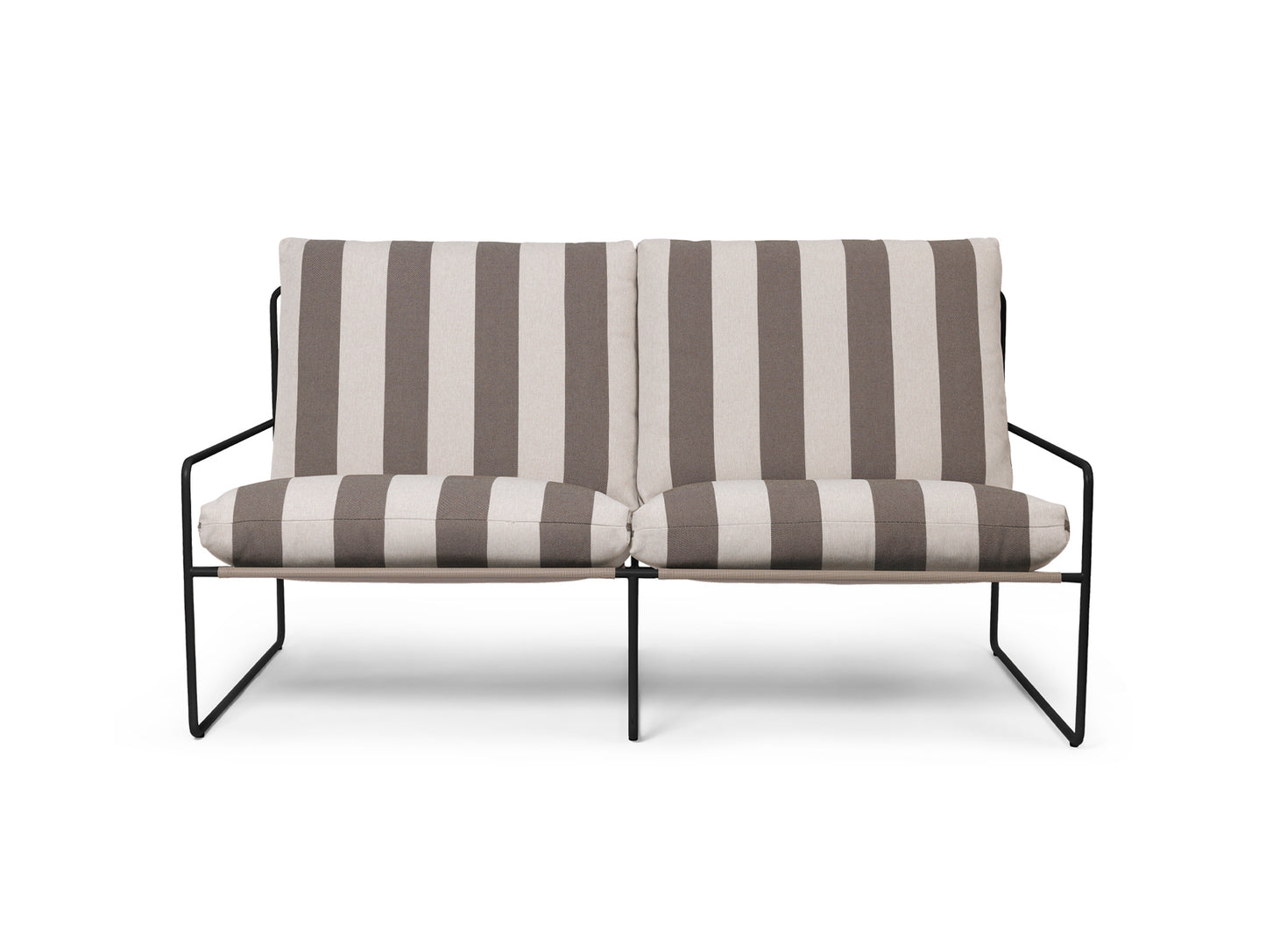 Desert 2-Seater Sofa by Ferm Living - Black Frame / Chocolate Stripe