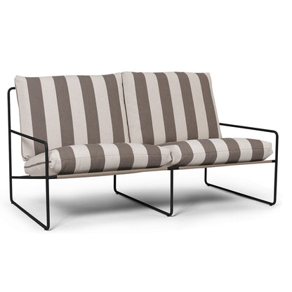 Desert 2-Seater Sofa by Ferm Living - Black Frame / Chocolate Stripe