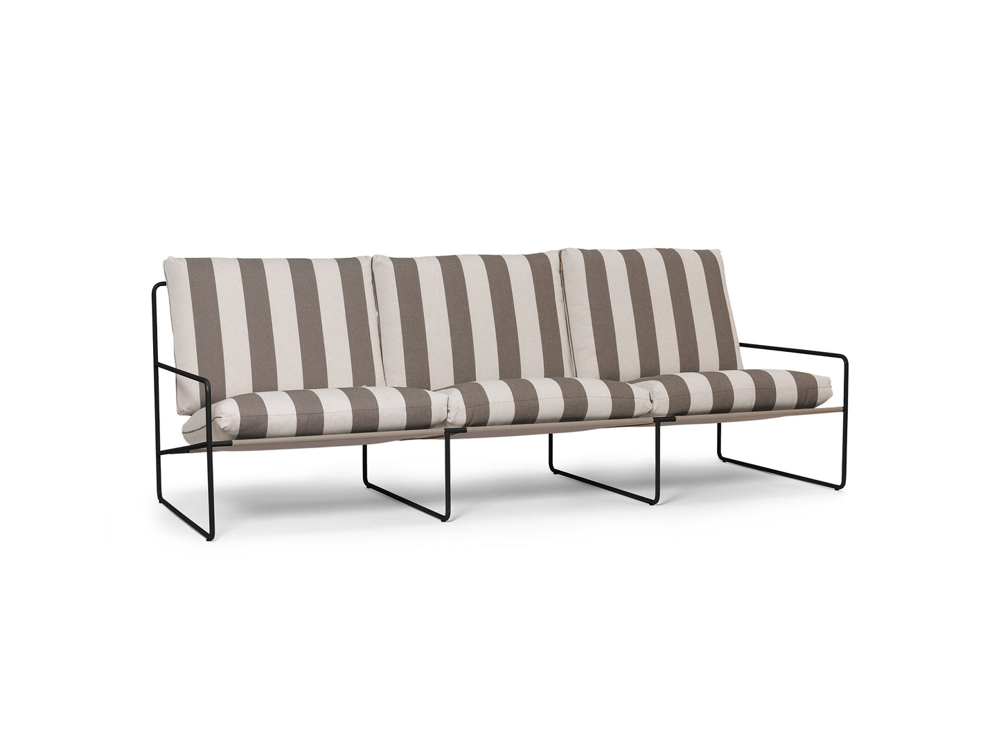 Desert 3-Seater Sofa by Ferm Living - Black Frame / Chocolate Stripe