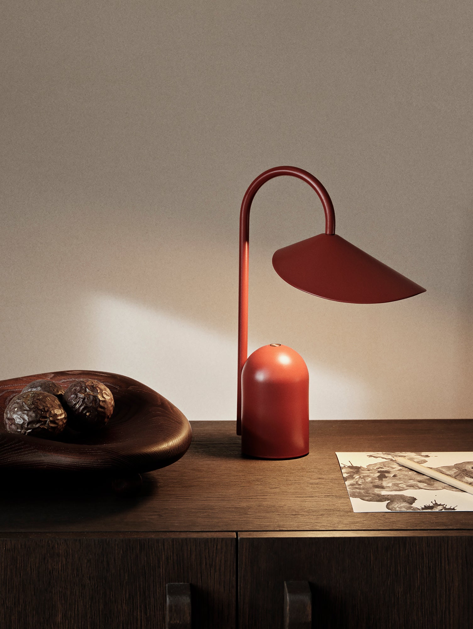Arum Portable Lamp by Ferm Living - Oxide Red