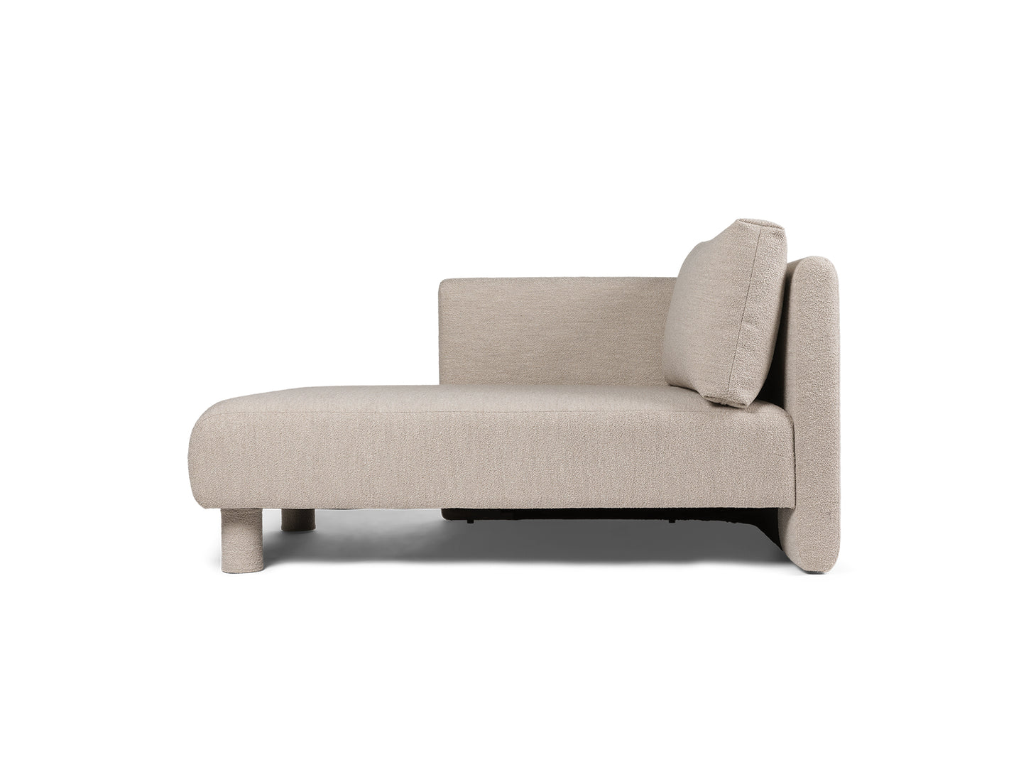 Dase Modular Sofa - Individual Modules by Ferm Living - Chaise Longue Module / Soft Boucle / Natural