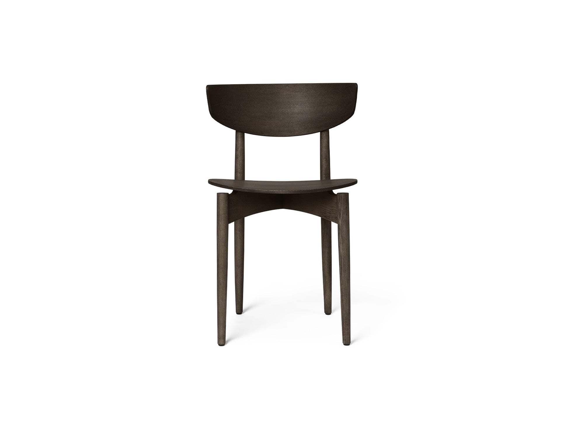 Herman Dining Chair with Wood Base by Ferm Living - Dark Stained Beech Veneer Seat / Solid Dark Stained Beech Frame