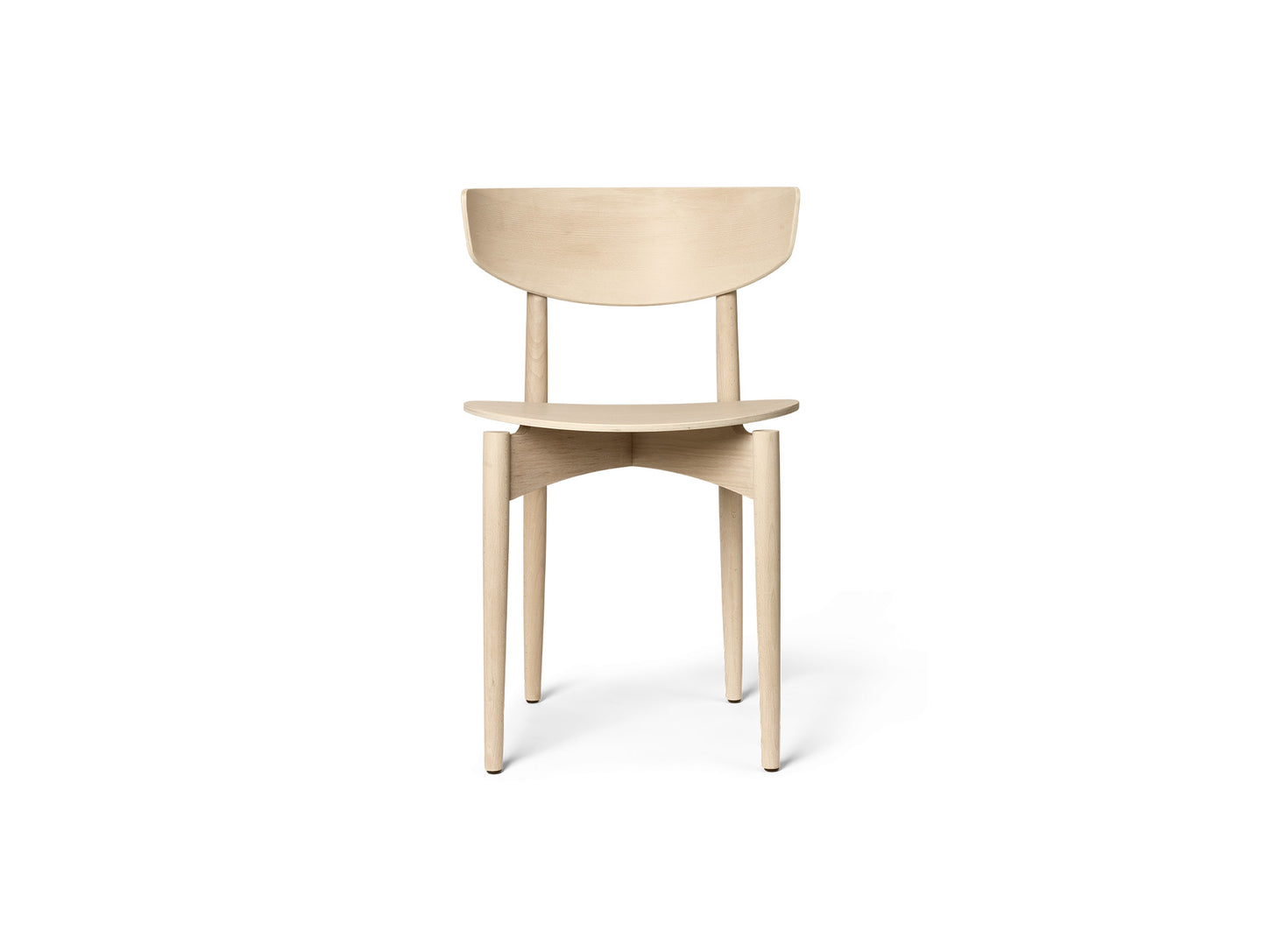 Herman Dining Chair with Wood Base by Ferm Living - White Oiled Beech Veneer Seat / Solid White Oiled Beech Frame