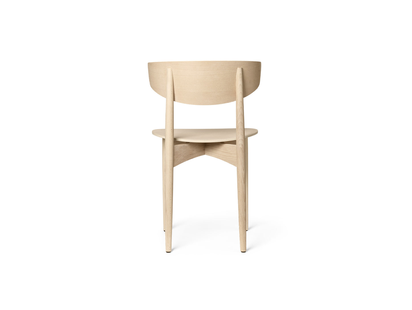 Herman Dining Chair with Wood Base by Ferm Living - White Oiled Beech Veneer Seat / Solid White Oiled Beech Frame