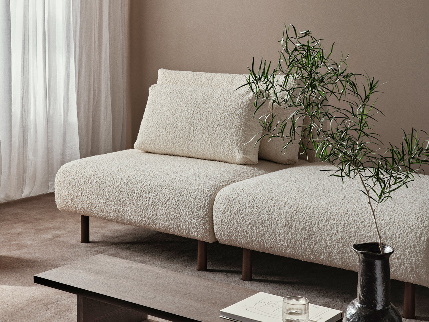 Dase 2-Seater Modular Sofa by Ferm Living - Nordic Boucle Natural