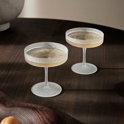 Ripple Champagne Saucers - Set of 2 (Frosted) by Ferm Living