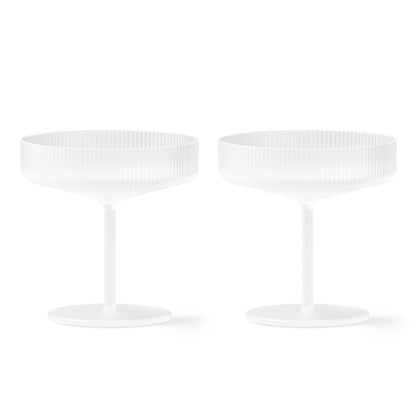 Ripple Champagne Saucers - Set of 2 (Frosted) by Ferm Living