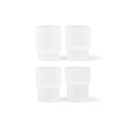 Ripple Glasses - Set of 4 (Frosted) by Ferm Living