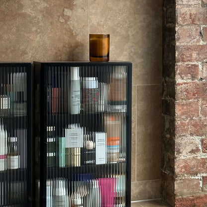 Haze Wall Cabinet - Black / Reeded Glass