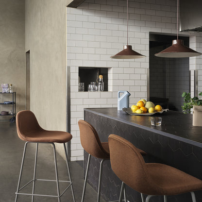 Fiber Barstool with Metal Base by Muuto - Re-wool 568 / Grey Base