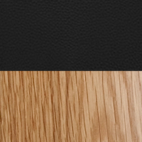Swatch for Frame: Lacquered Oak / Seat: Black Prestige Leather