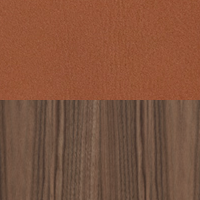 Swatch for Front: Grace Walnut Leather / Back: Clear Lacquered Walnut Veneer