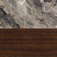 Swatch for Grey Galaxy Marble Top / Walnut Veneer Base