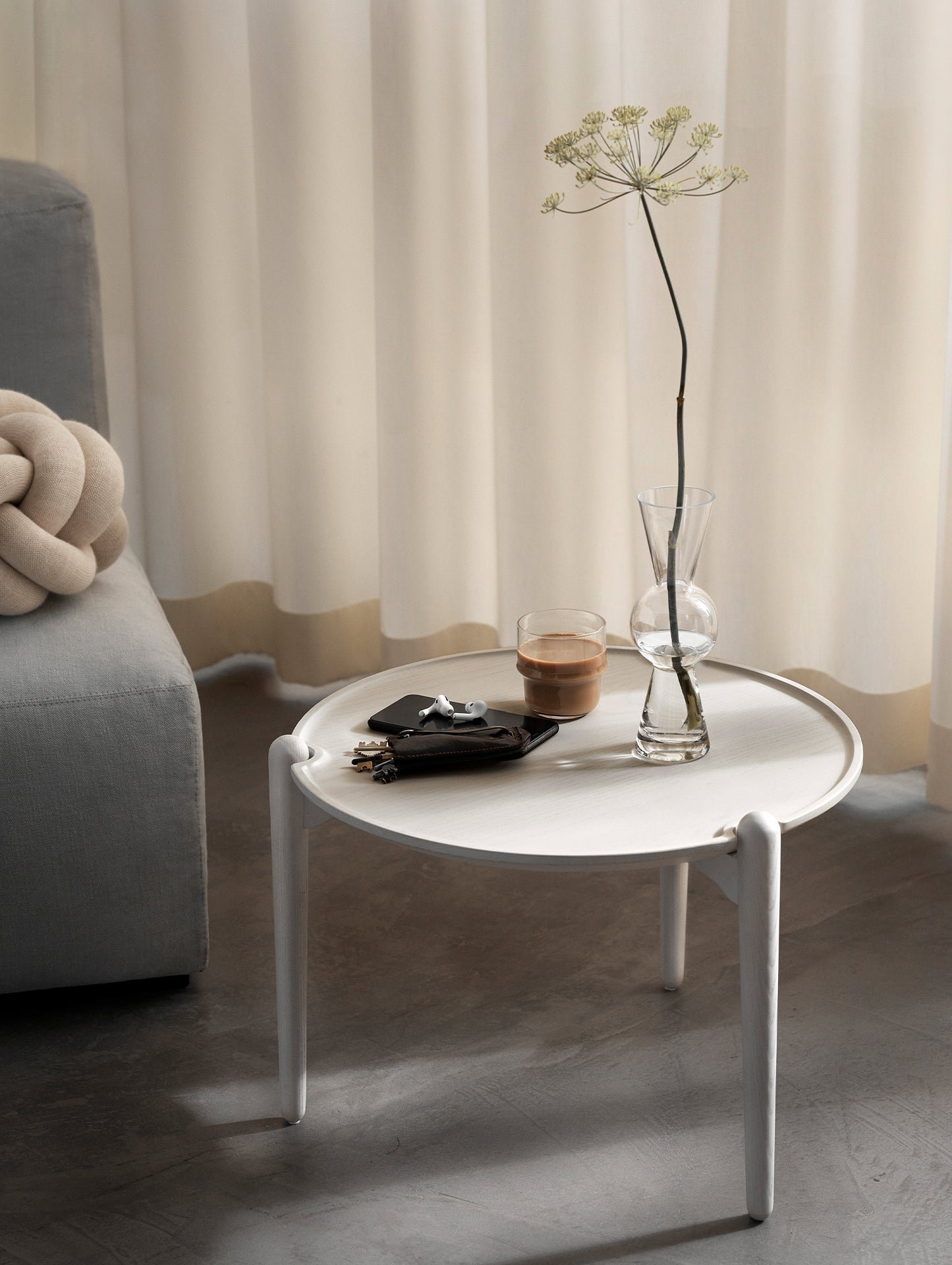 Aria Table by Design House Stockholm - Low / White Lacquered Oak