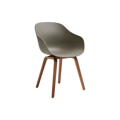 About A Chair AAC 222 - New Colours by HAY / Khaki Shell / Lacquered Walnut Base
