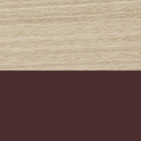 Swatch for Lacquered Oak Veneer / Deep Red Steel Base