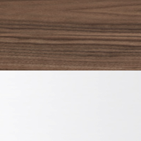 Swatch for Lacquered Walnut Veneer Tabletop / White Steel Base