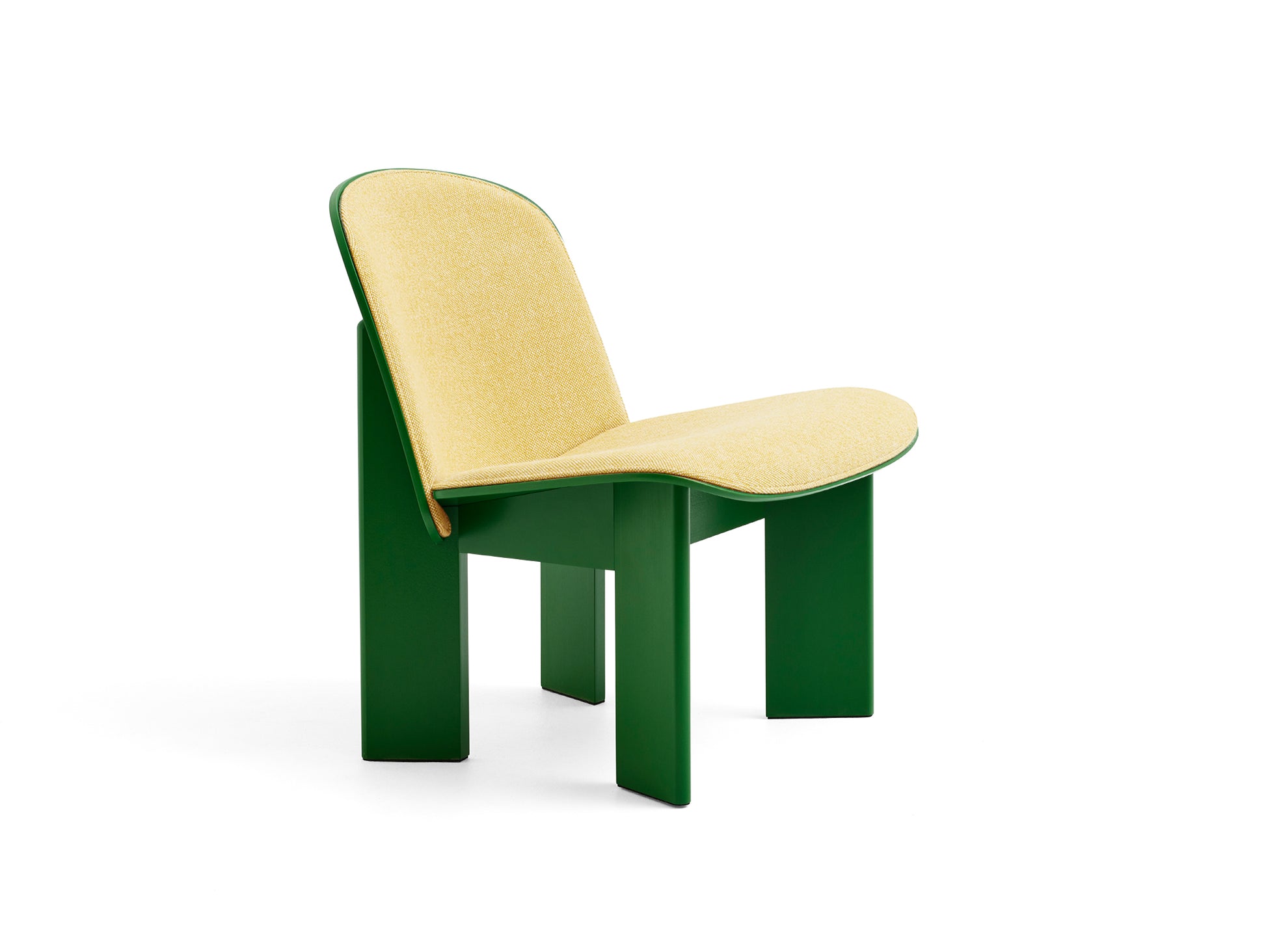 Chisel Lounge Chair (Front Upholstery) by HAY - Lush Green Lacquered Beech / Hallingdal 65 407