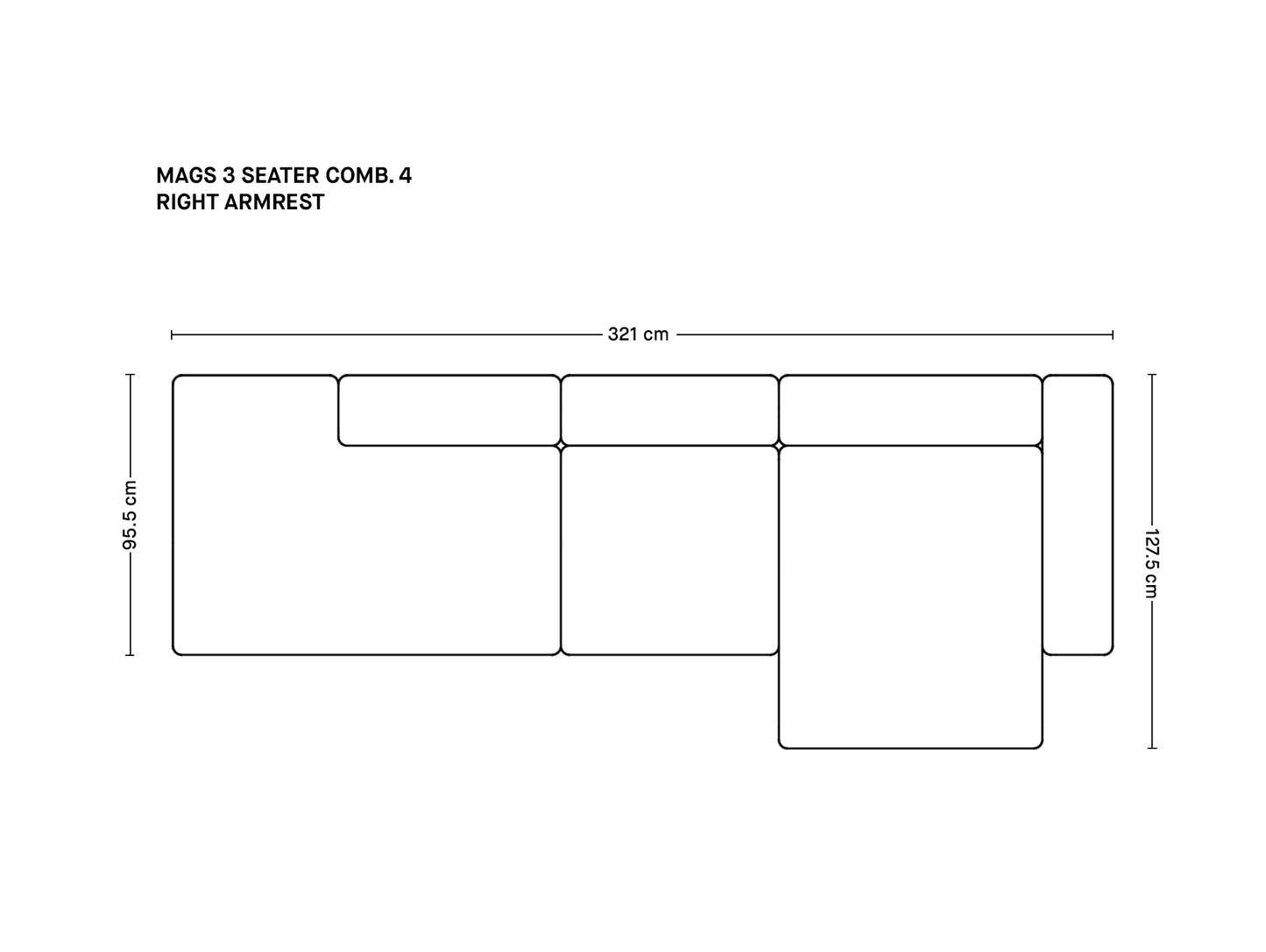 マグス 3人掛けソファ