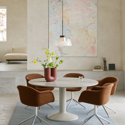 Fiber Armchair Upholstered with Swivel Base by Muuto - Hearth 004