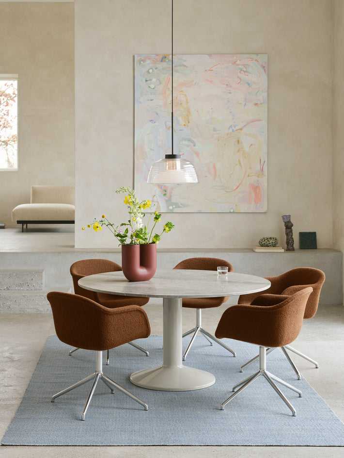 Fiber Armchair Upholstered with Swivel Base by Muuto - Hearth 004