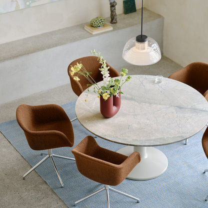 Fiber Armchair Upholstered with Swivel Base by Muuto - Hearth 004