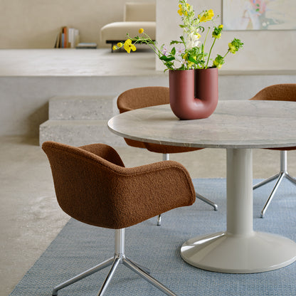 Fiber Armchair Upholstered with Swivel Base by Muuto - Hearth 004