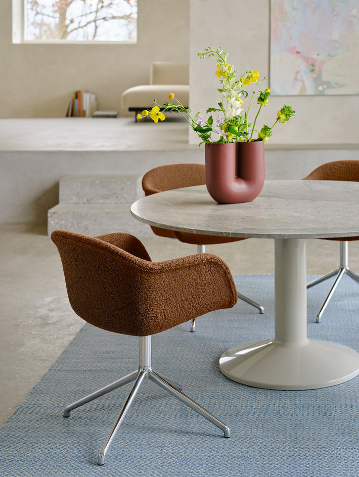 Fiber Armchair Upholstered with Swivel Base by Muuto - Hearth 004