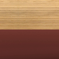 Swatch for Oak Veneer Tabletop / Barn Red Aluminium Legs