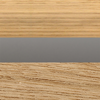 Swatch for Oak Veneer Tabletop / Solid Oak Legs / Anodised Aluminium Apron