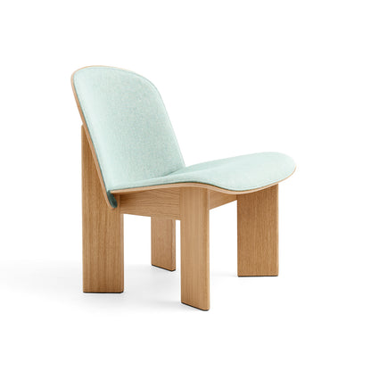 Chisel Lounge Chair (Front Upholstery) by HAY - Lacquered Oak / Metaphor 023 Sylvan