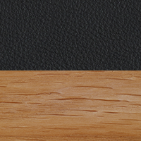 Swatch for Oiled Oak / Black Grano Leather