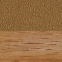 Swatch for Oiled Oak / Cognac Grano Leather