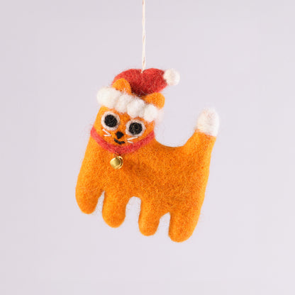 Pat Cat Felted Hanging Decorations by Wrap Stationery