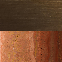 Swatch for Red Travertine Base / Bronzed Brass Stem