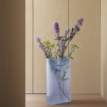 Ridge Vase by Muuto - Height 48.5 cm / Light Blue Frosted Glass